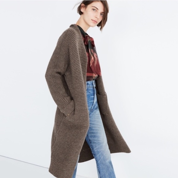Madewell Sweaters - [MADEWELL] Fulton sweater coat in heather mink